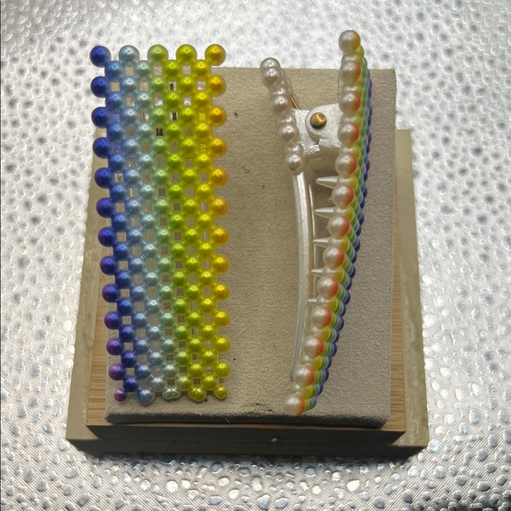 Colorful Beaded Hair Clips